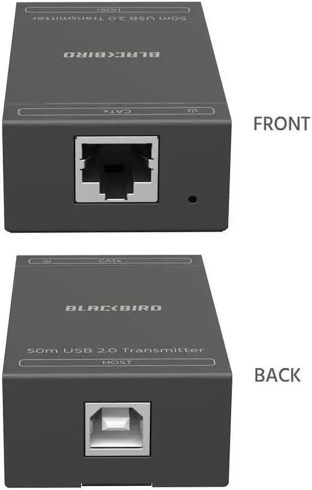 Alt view image 12 of 12 - Monoprice Blackbird 4-Port USB 2.0 Extender Over Cat5e/6 - 50 Meters (164 Feet) Plug and Play, No Driver, For Windows, MacOS, Android, Linux