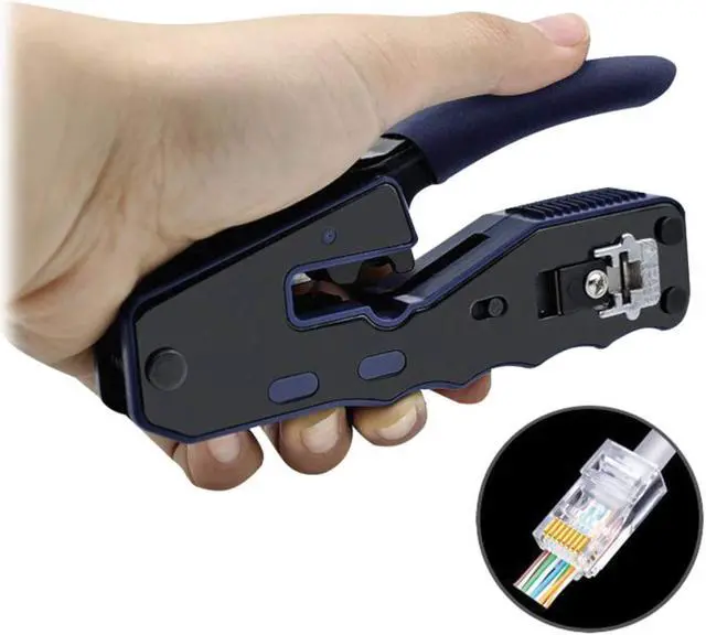 Alt view image 16 of 20 - Tripp Lite by Eaton Crimping Tool w/ Cable Stripper for Pass-Through RJ45 Plugs