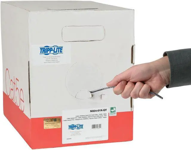 Alt view image 8 of 10 - CAT5E 350 MHZ BULK SOLID-CORE PLENUM-RATED PVC CABLE, GREY, 1000 FT., TAA