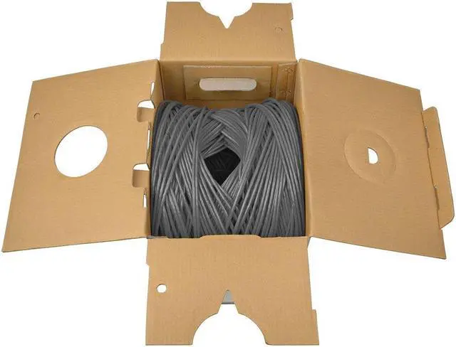 Alt view image 10 of 10 - CAT5E 350 MHZ BULK SOLID-CORE PLENUM-RATED PVC CABLE, GREY, 1000 FT., TAA