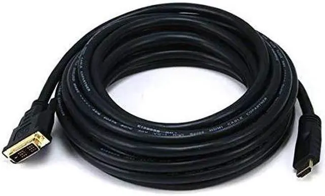 Alt view image 13 of 18 - Monoprice 50ft 22AWG CL2 Standard HDMI to DVI Adapter Cable - Black