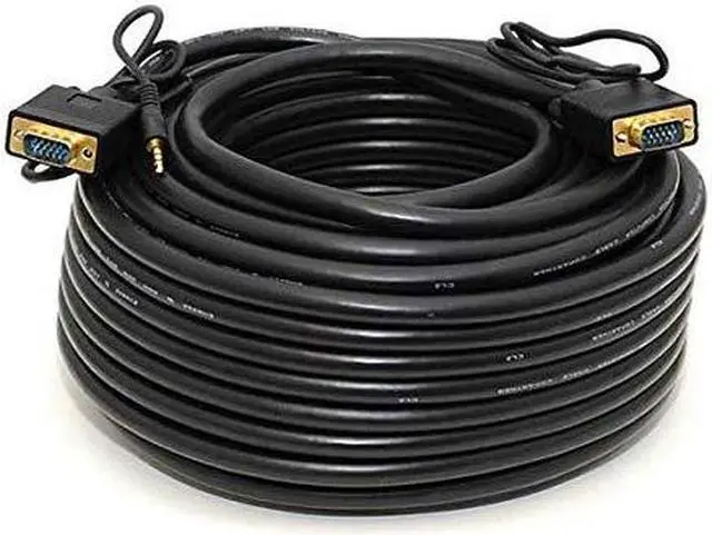 Alt view image 11 of 13 - Monoprice 100Ft Super Vga Hd15 M/M Cable W/ Stereo Audio And Triple Shielding