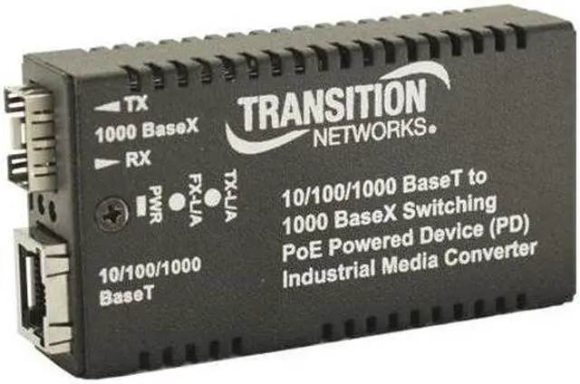 Alt view image 9 of 9 - Transition Networks Hardened Mini PD 10/100/1000 Bridging Media Converter