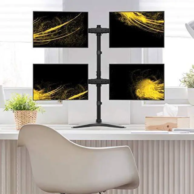 Alt view image 15 of 18 - Tripp Lite Quad Desktop Monitor Stand for 13" to 27" Displays DDR1327MQ