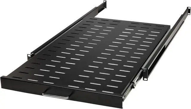 Alt view image 7 of 16 - Tripp Lite SRSHELF4PSLVENT Sliding Steel Rack Shelf Vented 1U 28.3in Deep 50lbs Capacity
