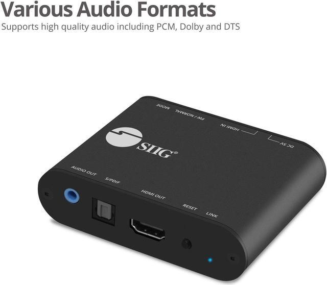 Alt view image 8 of 10 - SIIG HDMI 2.0 4K HDR with Audio Extractor & ARC