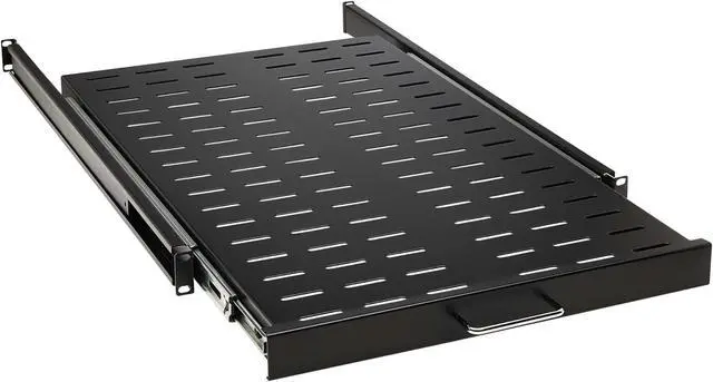 Alt view image 5 of 16 - Tripp Lite SRSHELF4PSLVENT Sliding Steel Rack Shelf Vented 1U 28.3in Deep 50lbs Capacity