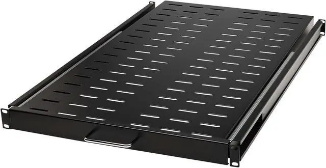 Alt view image 6 of 16 - Tripp Lite SRSHELF4PSLVENT Sliding Steel Rack Shelf Vented 1U 28.3in Deep 50lbs Capacity