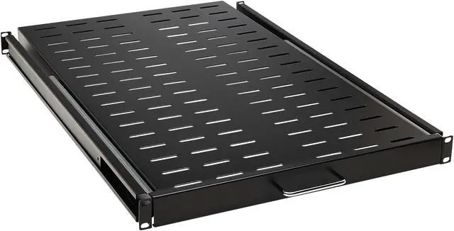 Alt view image 4 of 16 - Tripp Lite SRSHELF4PSLVENT Sliding Steel Rack Shelf Vented 1U 28.3in Deep 50lbs Capacity