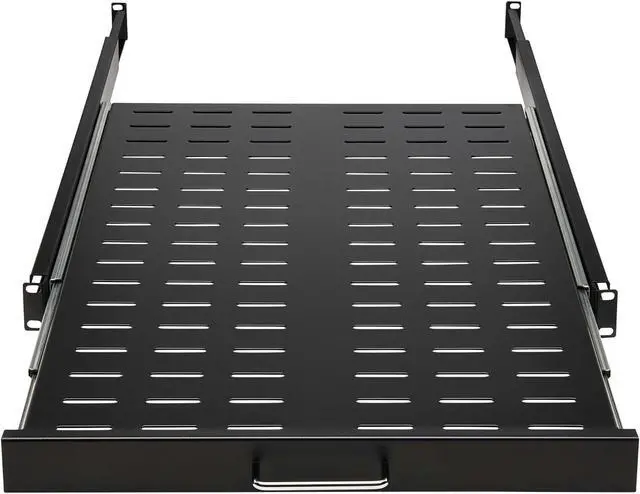 Alt view image 9 of 16 - Tripp Lite SRSHELF4PSLVENT Sliding Steel Rack Shelf Vented 1U 28.3in Deep 50lbs Capacity