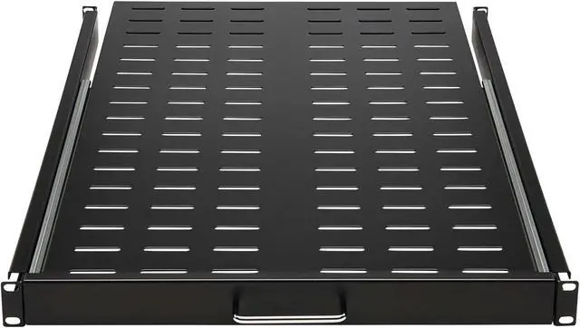 Alt view image 8 of 16 - Tripp Lite SRSHELF4PSLVENT Sliding Steel Rack Shelf Vented 1U 28.3in Deep 50lbs Capacity