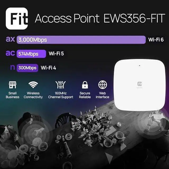 Alt view image 10 of 13 - EnGenius Fit EWS356-FIT Dual Band WiFi6 1.73 Gbit/s Wireless Access Point Indoor