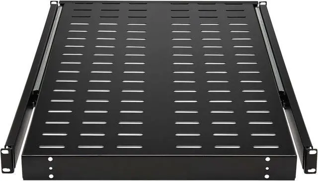 Alt view image 10 of 16 - Tripp Lite SRSHELF4PSLVENT Sliding Steel Rack Shelf Vented 1U 28.3in Deep 50lbs Capacity