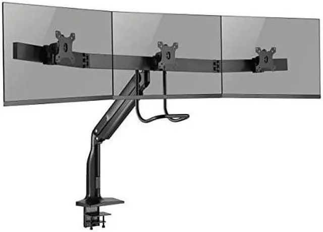 Alt view image 11 of 17 - Tripp Lite Safe-IT DMPDT1732AM Desk Mount for Monitor, HDTV, Flat Panel Display, Curved Screen Display, Smartphone, Interactive Display - Black - Adjustable Height - 3 Display(s) Supported - 17"