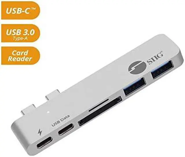 Alt view image 20 of 20 - SIIG Thunderbolt 3 USB-C Hub with Card Reader & PD Adapter - Space Gray