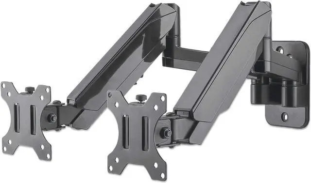 Alt view image 18 of 20 - Manhattan Universal Gas Spring Dual Monitor Wall Mount 461627