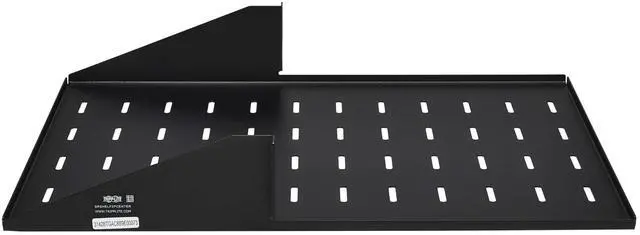 Alt view image 5 of 7 - Tripp Lite 2U Center-Mounted Server Rack Enclosure Shelf, Vented Airflow Design, Mount Hardware Included, 21.5 inch Depth, 100 lbs / 45 kg Capacity, 5-Year Warranty (SRSHELF2PCENTER)