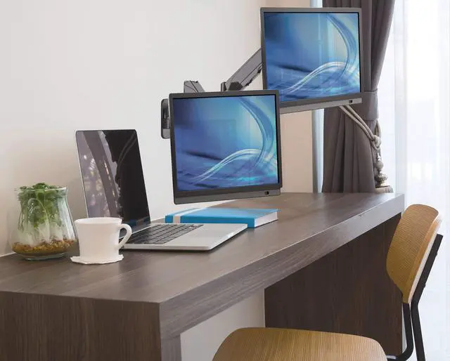 Alt view image 20 of 20 - Manhattan Universal Gas Spring Dual Monitor Wall Mount 461627