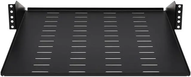 Alt view image 4 of 7 - Tripp Lite 2U Center-Mounted Server Rack Enclosure Shelf, Vented Airflow Design, Mount Hardware Included, 21.5 inch Depth, 100 lbs / 45 kg Capacity, 5-Year Warranty (SRSHELF2PCENTER)