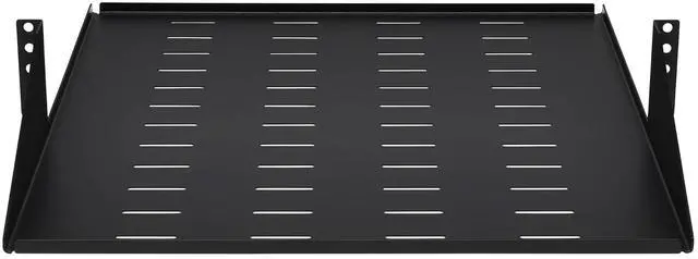 Alt view image 3 of 7 - Tripp Lite 2U Center-Mounted Server Rack Enclosure Shelf, Vented Airflow Design, Mount Hardware Included, 21.5 inch Depth, 100 lbs / 45 kg Capacity, 5-Year Warranty (SRSHELF2PCENTER)