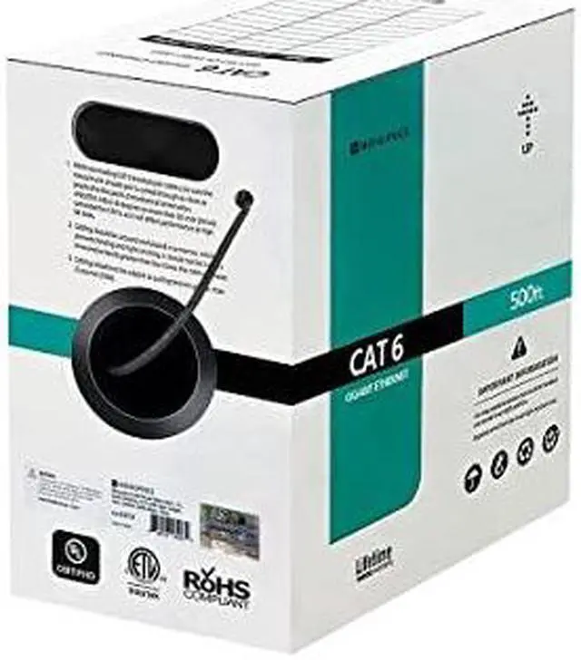 Alt view image 10 of 18 - Monoprice Cat6 Ethernet Bulk Cable - 1000 Feet - Blue | Network Internet Cord - Solid, 550Mhz, UTP, CMP, Plenum, Pure Bare Copper Wire, 23AWG, No Logo