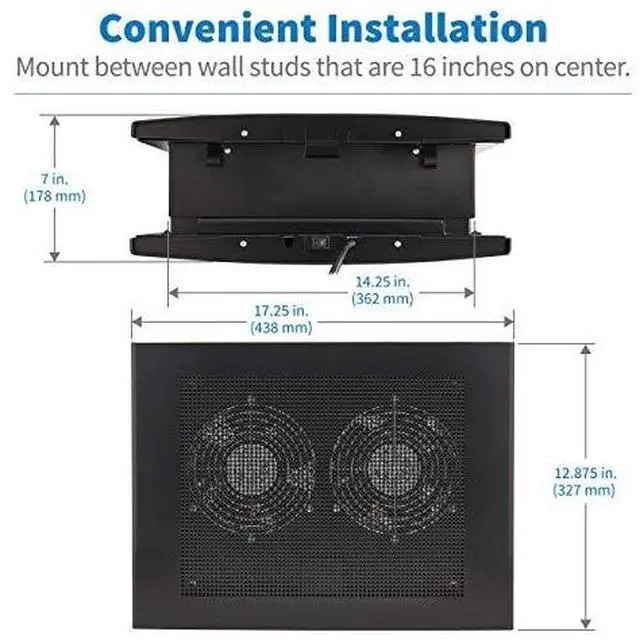 Alt view image 15 of 16 - Tripp Lite Wiring Closet Exhaust Fan 475 CFM NEMA 5-15P Input Black SRCLOSETFAN