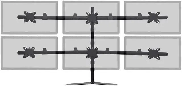 Alt view image 16 of 20 - Monoprice Hex (6) Monitor Free Standing Desk Mount for 15~30in Monitors