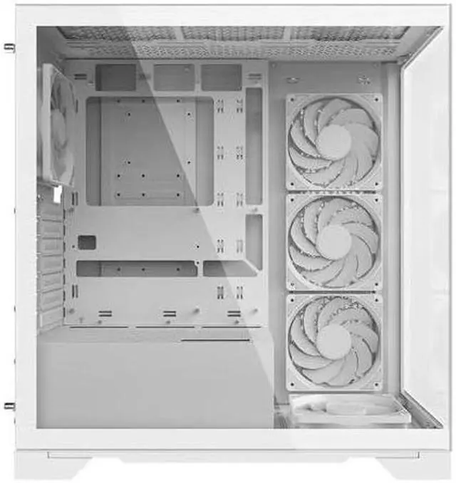 Alt view image 9 of 10 - XPG Invader X Mid-Tower Gaming ATX PC Case with Panoramic View, Tempered Glass Panels, and RGB Lighting White (INVADERXMT-WHCWW)