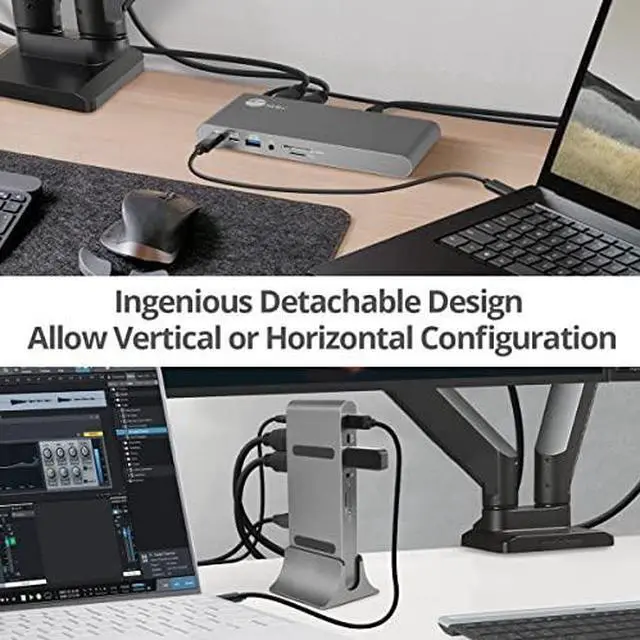Alt view image 15 of 16 - SIIG USB-C Dual 4K Video MST Docking Station with 60WPD Charging - Ingenious Detachable Design - Ultra-speed Data Transfer - 3 Display Modes