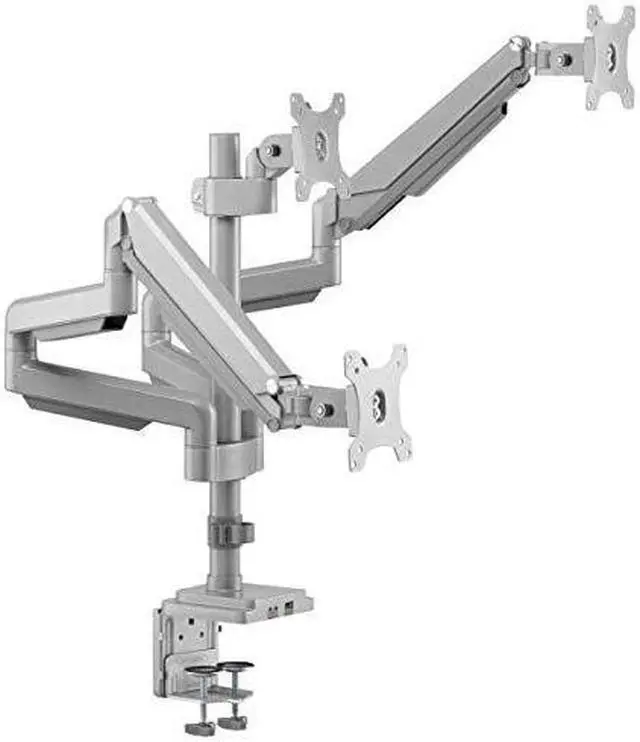 Alt view image 9 of 15 - Tripp Lite Triple-Display Flex-Arm Desktop Clamp for 17" to 30" Flat-Screen Displays - USB and Audio Ports, Aluminum, DDR1730TAL