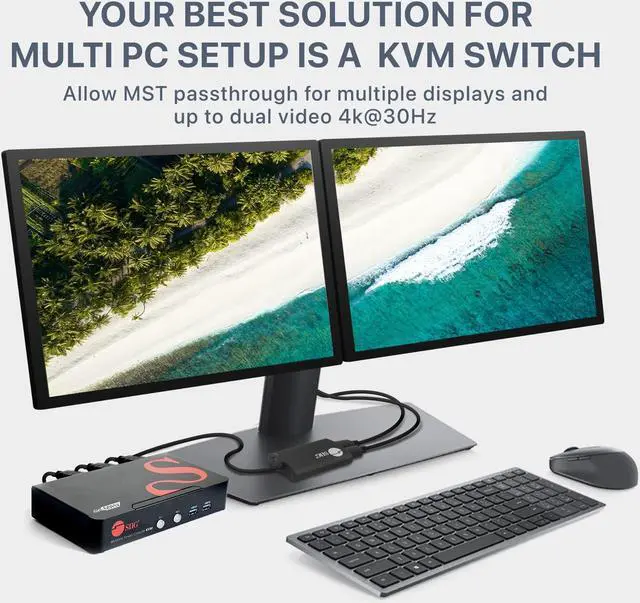 Alt view image 11 of 14 - SIIG CE-DP0F11-S1 2-Port DisplayPort 1.2 4K 60Hz KVM Switch with USB 3.0