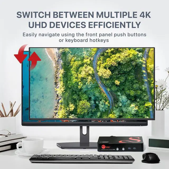 Alt view image 9 of 14 - SIIG CE-DP0F11-S1 2-Port DisplayPort 1.2 4K 60Hz KVM Switch with USB 3.0
