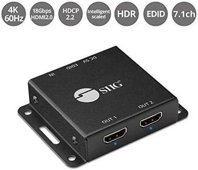 Alt view image 18 of 20 - Siig 2-Port Hdmi 2.0 Hdr Mini Splitter Amplifier With Edid Management
