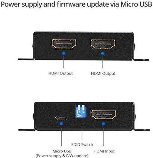 Alt view image 20 of 20 - Siig 2-Port Hdmi 2.0 Hdr Mini Splitter Amplifier With Edid Management