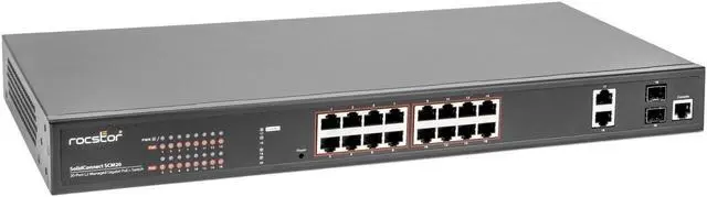 Alt view image 3 of 3 - Rocstor SolidConnect SCM20 16-Port PoE+ Gigabit L2 Managed Ethernet Switch