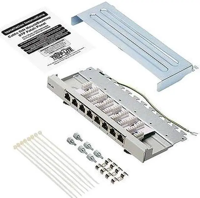 Alt view image 14 of 16 - Tripp Lite Cat6a STP Patch Panel 8 Ports DIN Rail N250SH08DIN6A