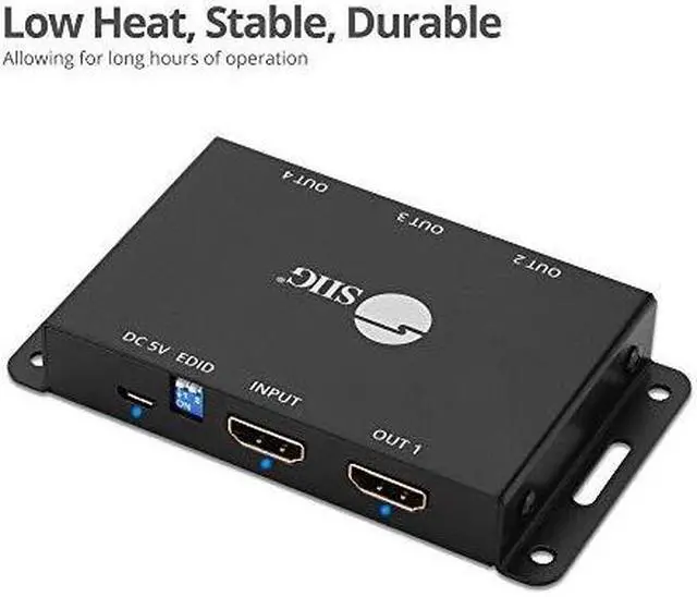 Alt view image 13 of 17 - SIIG CE-H23L11-S1 4 Port HDMI 2.0 HDR Mini Spli