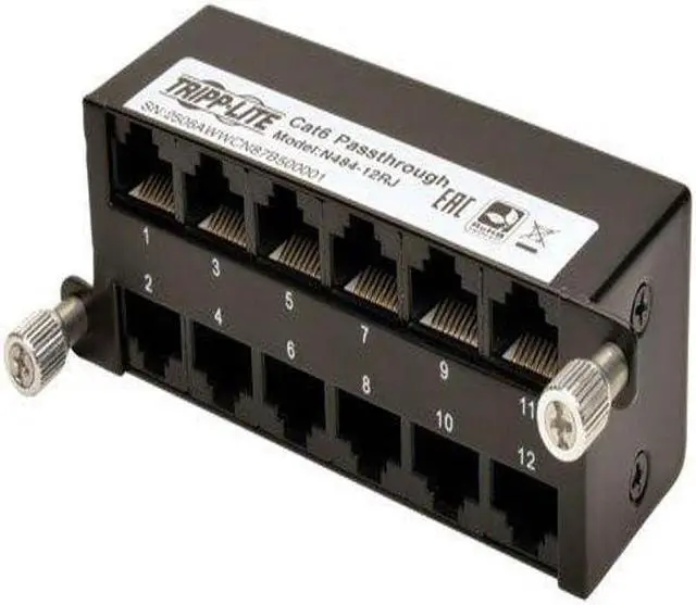 Alt view image 15 of 20 - Tripp Lite Cat6a Pass-Through Cassette - (x12) RJ45 (N484-12RJ)