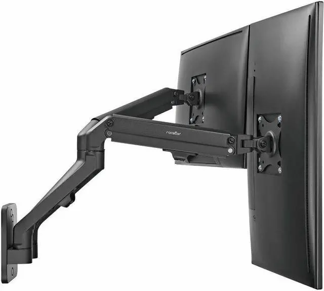 Alt view image 14 of 16 - Rocstor ErgoReach Mounting Arm for Monitor, Display - Black - Landscape/Portrait - 2 Display(s) Supported - 17" to 27" Screen Support - 15.40 lb Load Capacity - VESA Mount Compatible
