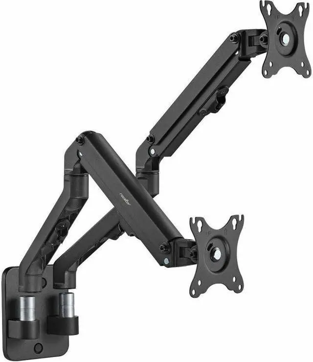 Alt view image 16 of 16 - Rocstor ErgoReach Mounting Arm for Monitor, Display - Black - Landscape/Portrait - 2 Display(s) Supported - 17" to 27" Screen Support - 15.40 lb Load Capacity - VESA Mount Compatible