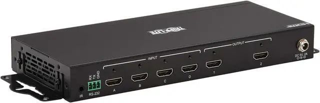 Alt view image 11 of 16 - Tripp Lite 4x2 HDMI Matrix Switch/Splitter with Remote Control and Multi-Resolution Support, 4K 60 Hz, HDR, 4:4:4, TAA - 3840 x 2160 - 4K - 1080p2 x 2 - Display, Digital Signage, Computer, Blu-ray Dis