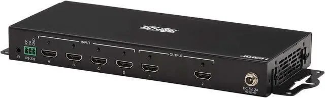 Alt view image 12 of 16 - Tripp Lite 4x2 HDMI Matrix Switch/Splitter with Remote Control and Multi-Resolution Support, 4K 60 Hz, HDR, 4:4:4, TAA - 3840 x 2160 - 4K - 1080p2 x 2 - Display, Digital Signage, Computer, Blu-ray Dis
