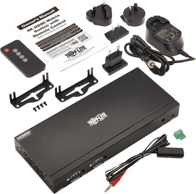 Alt view image 14 of 16 - Tripp Lite 4x2 HDMI Matrix Switch/Splitter with Remote Control and Multi-Resolution Support, 4K 60 Hz, HDR, 4:4:4, TAA - 3840 x 2160 - 4K - 1080p2 x 2 - Display, Digital Signage, Computer, Blu-ray Dis