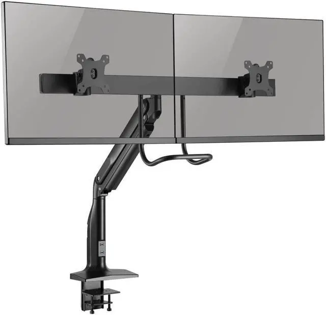 Alt view image 10 of 16 - Tripp Lite DMPDD1735AM Safe-IT Precision-Placement Dual-Display Desk Clamp with Antimicrobial Tape for 17” to 35” Displays, USB Ports