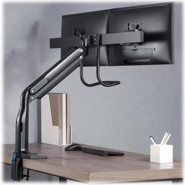 Alt view image 16 of 16 - Tripp Lite DMPDD1735AM Safe-IT Precision-Placement Dual-Display Desk Clamp with Antimicrobial Tape for 17” to 35” Displays, USB Ports