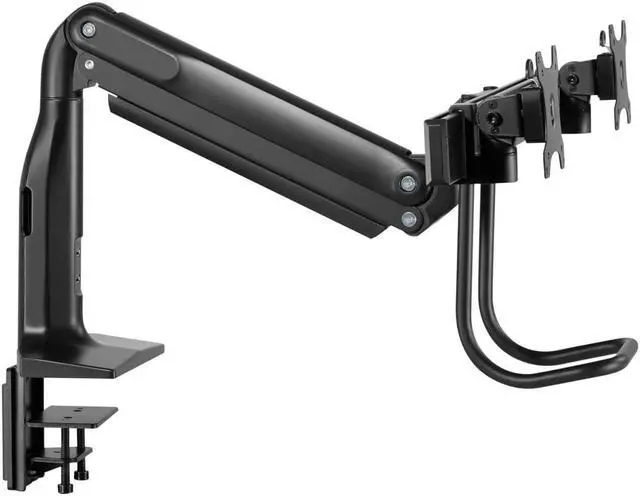 Alt view image 12 of 16 - Tripp Lite DMPDD1735AM Safe-IT Precision-Placement Dual-Display Desk Clamp with Antimicrobial Tape for 17” to 35” Displays, USB Ports