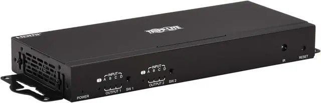 Alt view image 10 of 16 - Tripp Lite 4x2 HDMI Matrix Switch/Splitter with Remote Control and Multi-Resolution Support, 4K 60 Hz, HDR, 4:4:4, TAA - 3840 x 2160 - 4K - 1080p2 x 2 - Display, Digital Signage, Computer, Blu-ray Dis