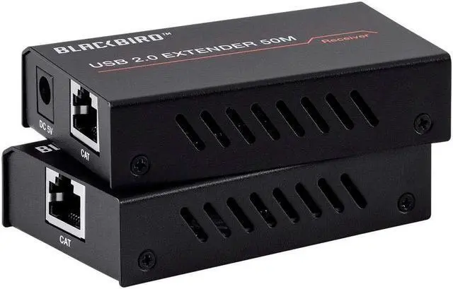 Alt view image 10 of 12 - Monoprice Blackbird USB 2.0 2-Port Extender Over Cat5e/6 - 50m /164ft, Up to 480Mbps, True Plug And Play, Connect 2 Devices to 1 Single USB Port