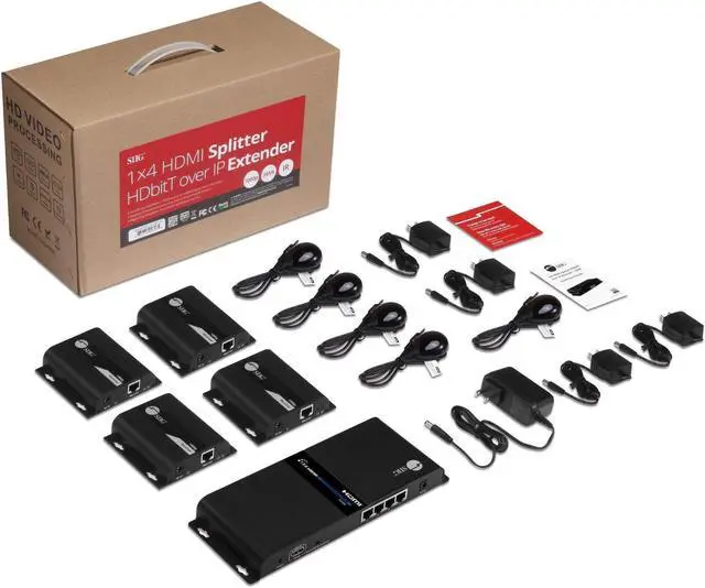 Alt view image 18 of 18 - SIIG 1x4 1080p HDMI Splitter HDbitT over IP Extender Kit 120m CEH26V11S1
