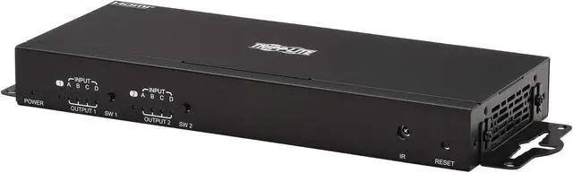 Alt view image 16 of 16 - Tripp Lite 4x2 HDMI Matrix Switch/Splitter with Remote Control and Multi-Resolution Support, 4K 60 Hz, HDR, 4:4:4, TAA - 3840 x 2160 - 4K - 1080p2 x 2 - Display, Digital Signage, Computer, Blu-ray Dis